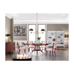 Раскладной обеденный стол из дерева с металлической фурнитурой — изображение 6