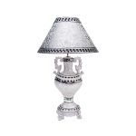 Настольная лампа керамическая серебристая