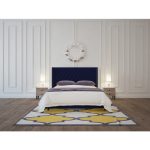 Кровать с декоративными гвоздиками Wing 200x200 см Велюр Синий — изображение 8