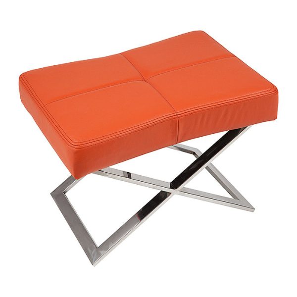  Табурет Aster X Stool Оранжевая Кожа Класса Премиум — изображение 4