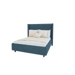 Кровать с декоративными гвоздиками Wing 160x200 см Велюр Морская волна — изображение 3