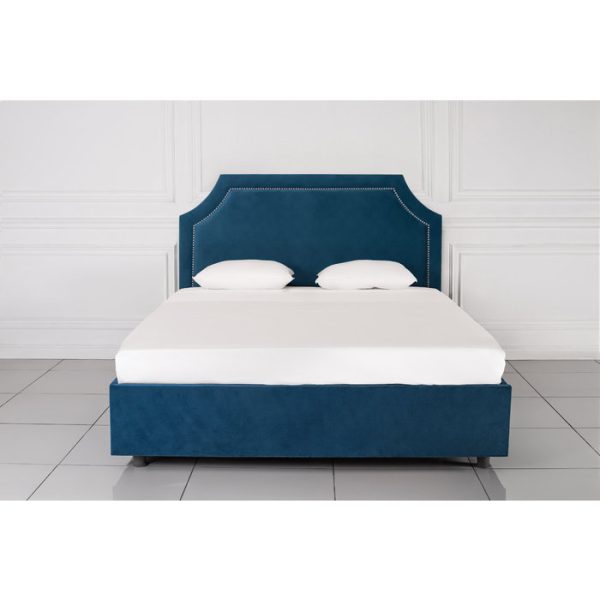 КРОВАТЬ с мягким изголовьем декорированным гвоздями 200х200 см — изображение 2