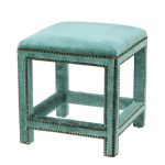 ПУФ  PONTI ОБТЯНУТ ТКАНЬЮ БИРЮЗОВОГО ЦВЕТА 