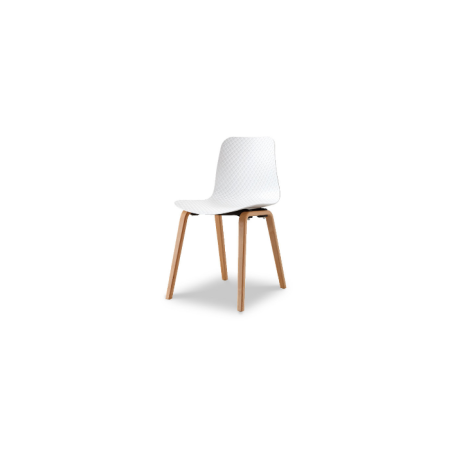 Стул Claudio Bellini белый на деревянных ножках