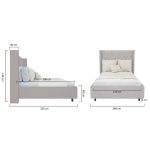 Кровать с декоративными гвоздиками Wing 140x200 см Велюр Бежевый — изображение 10