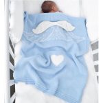 Плед АНГЕЛ 60х90 голубой+белый