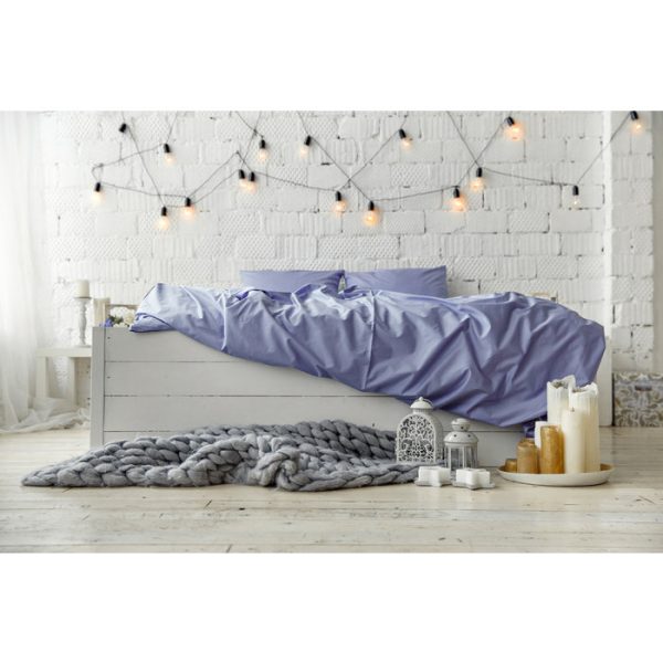 Комплект постельного белья стандарт с простыней 180х200 Индиго — изображение 4