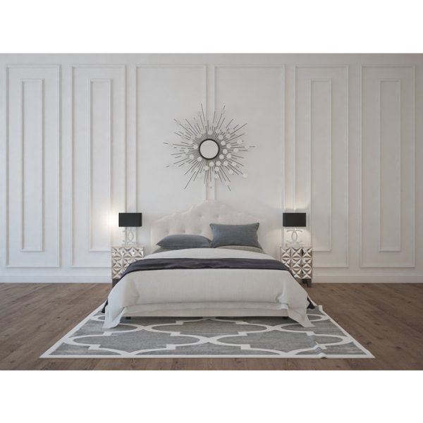 Кровать из молочного льна с изголовьем Palace 160х200 см — изображение 7