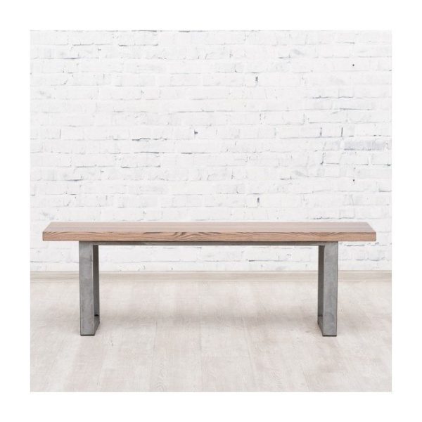 Cтол со скамьей Bristol из массива дуба на металлическом каркасе — изображение 6