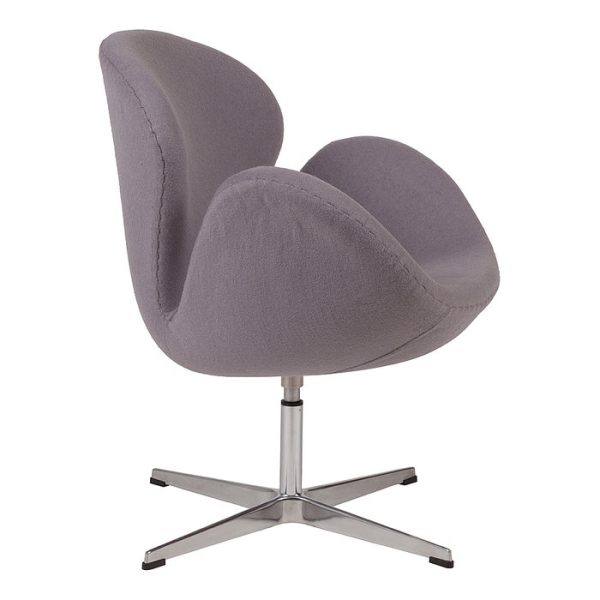 Кресло Swan Chair из шерстяной ткани серого цвета — изображение 3