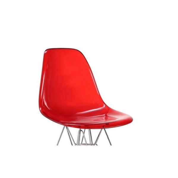 Набор из двух стульев с красным прозрачным сидением — изображение 3