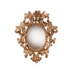 Зеркало Roberto Giovannini с нежно-бирюзовой резной рамой