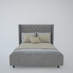 Кровать с декоративными гвоздиками Wing  Лен Серый 180x200 см — изображение 5