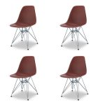 Набор из четырех стульев С ПЛАСТИКОВЫМ СИДЕНИЕМ коричневый