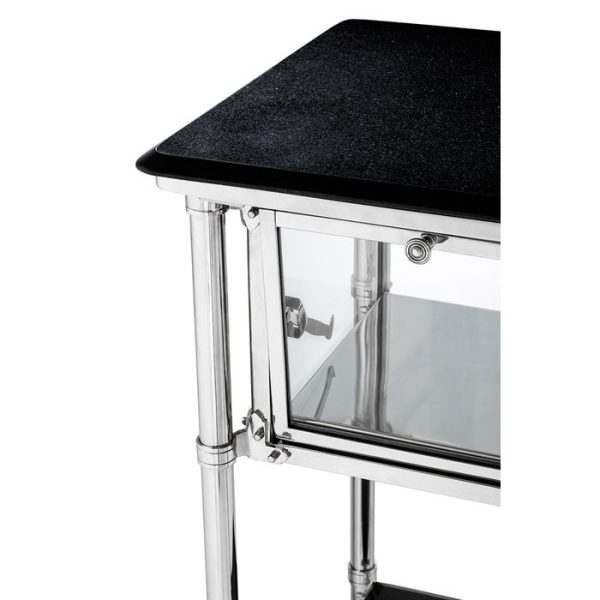Сервировочный столик  Pitanguy со столешницей  и полкой из гранита черного цвета — изображение 2