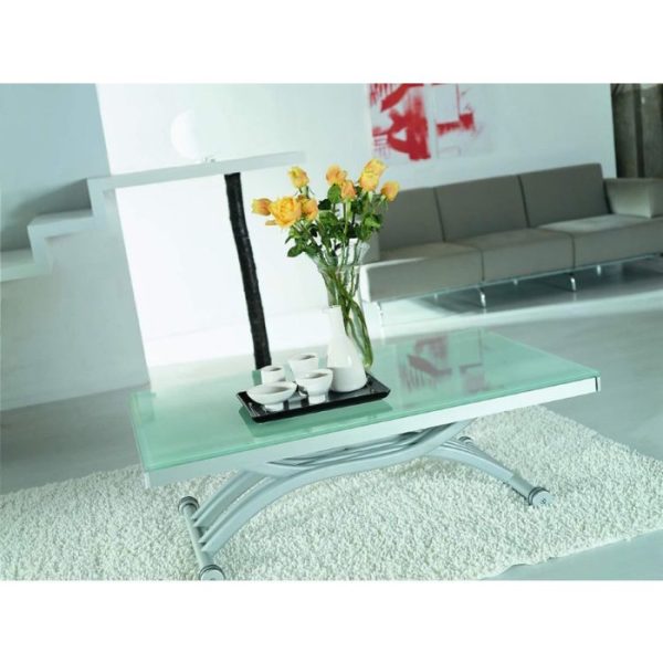 Журнально-обеденный стол с регулировкой высоты и стеклянной раскладной столешницей  — изображение 6