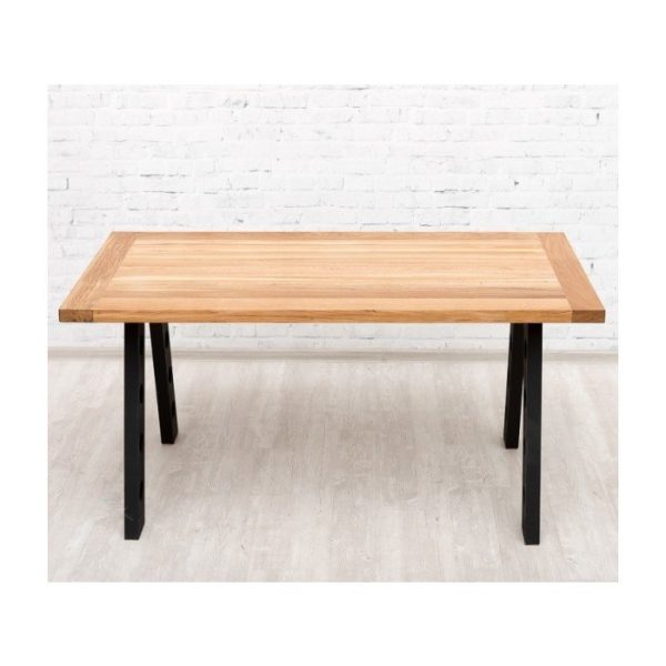 Обеденный стол London на металлическом каркасе со столешницей из массива дуба — изображение 4