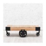 Журнальный столик TROLLEY LIGHT из массива манго и чугуна — изображение 3