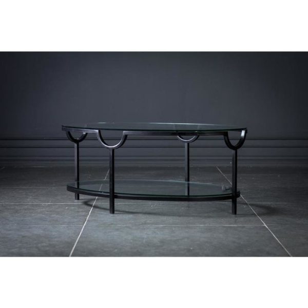 Столик журнальный Олдем с овальной столешницей из стекла — изображение 5