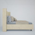 Кровать с декоративными гвоздиками Wing 160х200 см Лён Классический — изображение 6