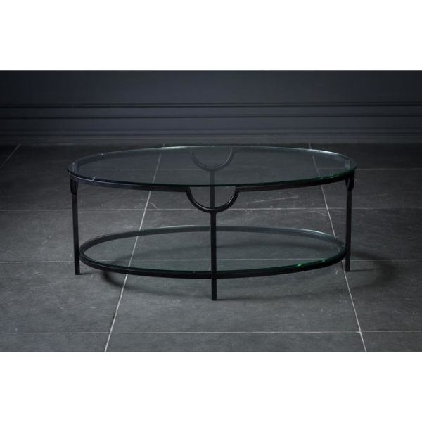 Столик журнальный Олдем с овальной столешницей из стекла — изображение 3