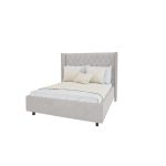 Кровать с декоративными гвоздиками Wing 140x200 см Велюр Бежевый