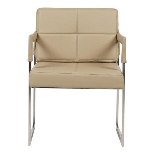Кресло Aster Chair Бежевая Кожа Класса Премиум — изображение 2