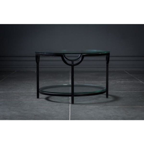 Столик кофейный Олдем с круглой столешницей из стекла  — изображение 2