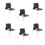 Набор из 6-х стульев  на металлических ножках черный