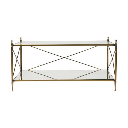 Кофейный столик Cross Bar из металла и стекла