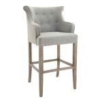 Стул барный Gala в серой льняной обивке