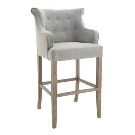 Стул барный Gala в серой льняной обивке