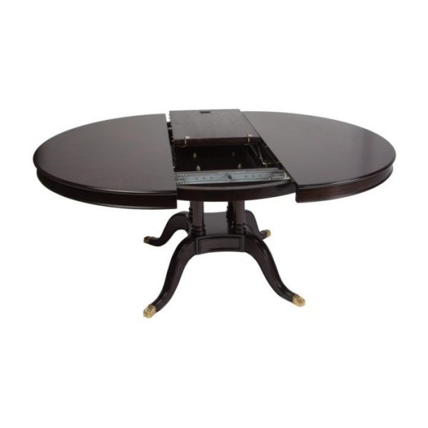 Раскладной обеденный стол из дерева с металлической фурнитурой — изображение 2