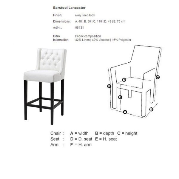 Стул  Lancaster белого цвета  — изображение 2