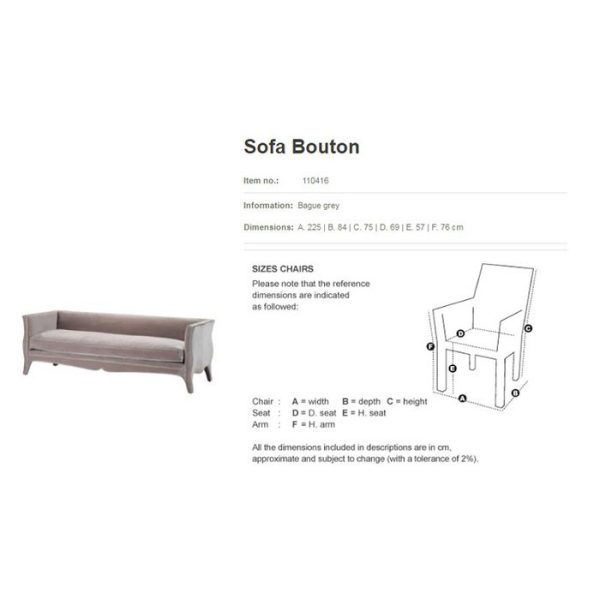 Диван  Bouton серого цвета  — изображение 2