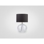 Лампа настольная на ножке из прозрачного стекла с черным абажуром