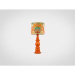 Настольная Лампа на резной ножке из дерева махагони декорированной старением