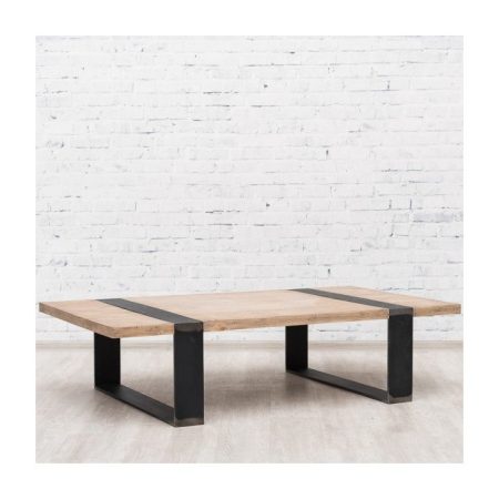 Журнальный столик New York из массива дерева и металла 