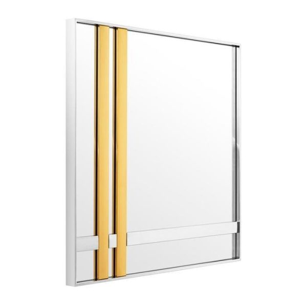 Настенное Зеркало  Belgo с оригинальным дизайном в раме из полированной нержавеющей стали — изображение 2