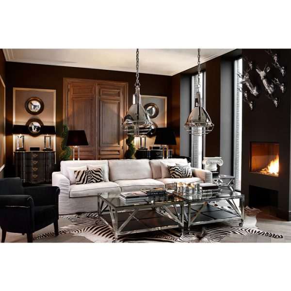 Журнальный столик  Prado на колесиках с каркасом из нержавеющей стали и прозрачного стекла — изображение 2