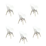 НАБОР ИЗ 6-ти СТУЛЬЕВ НА ДЕРЕВЯННЫХ НОЖКАХ  белый