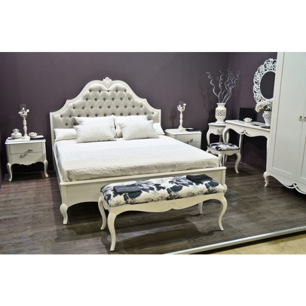 2447product_gallery_photo_9abffff1-a6ae-43cc-b29b-e9015b891d94.jpg Кровать с решеткой отделка молочно-белый матовый лак BREVIO SALOTTI FRANCA 160x200 см — изображение 1