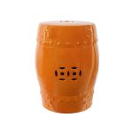 Керамический столик-табурет Garden Stool Orange в виде барабана