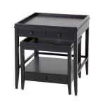Набор из 2-х прикроватных журнальных столиков  Bleeker из делева черного цвета