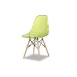 Стул с зеленым прозрачным сидением 