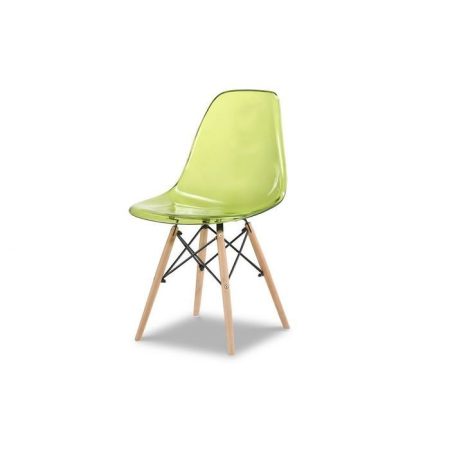 Стул с зеленым прозрачным сидением 