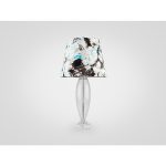 Лампа из стекла на прозрачной стеклянной ножке с эффектом битого стекла