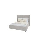 Кровать с декоративными гвоздиками Wing 160х200 см Лён Молочный