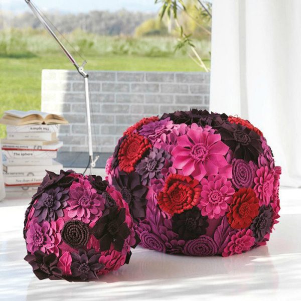 Шерстяной пуф Loca Nera small garden flower — изображение 7