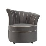 Кресло Shell серый велюр